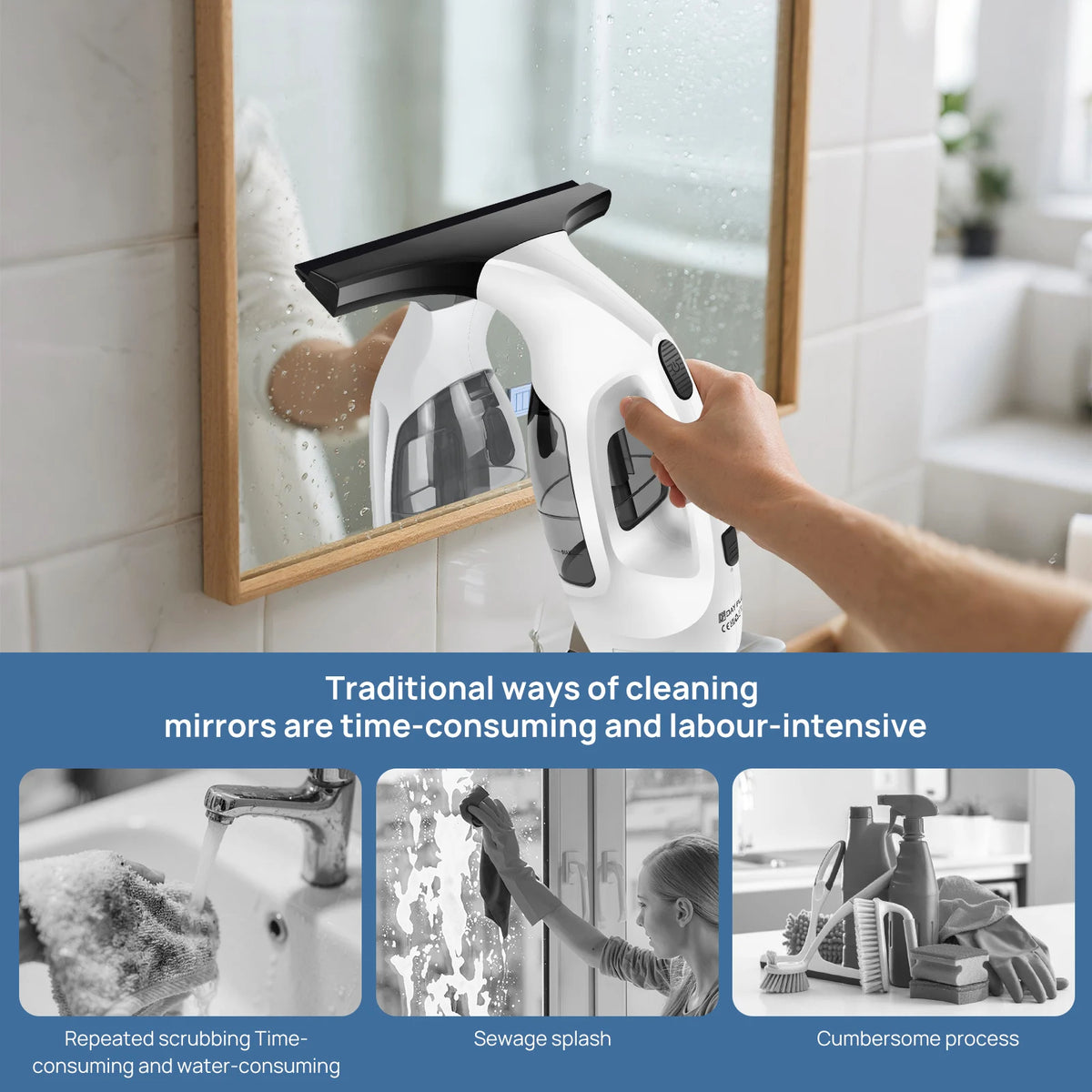 DayPlus Cordless Electric Window Vacuum Squeegee