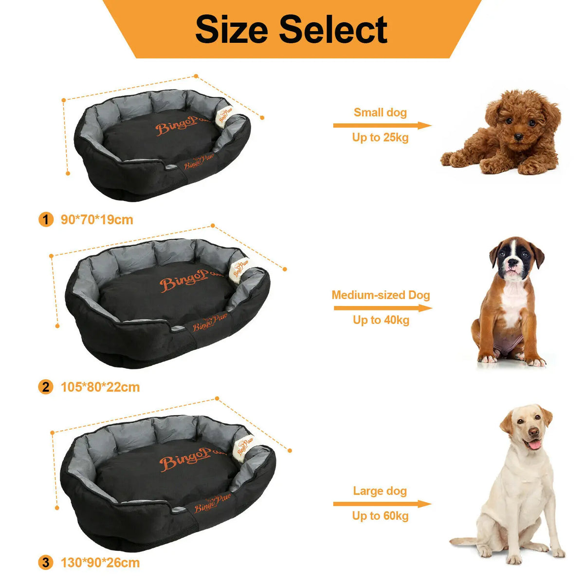 BINGOPAW Waterproof Orthopedic Dog Bed
