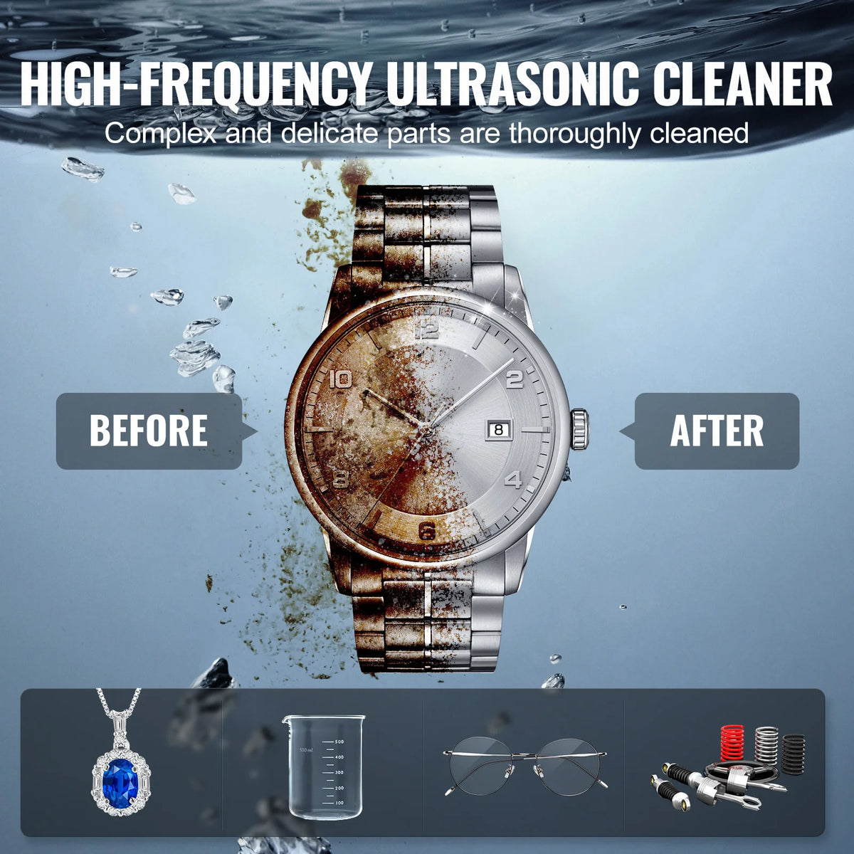 SucceBuy Portable Ultrasonic Cleaner With Timer