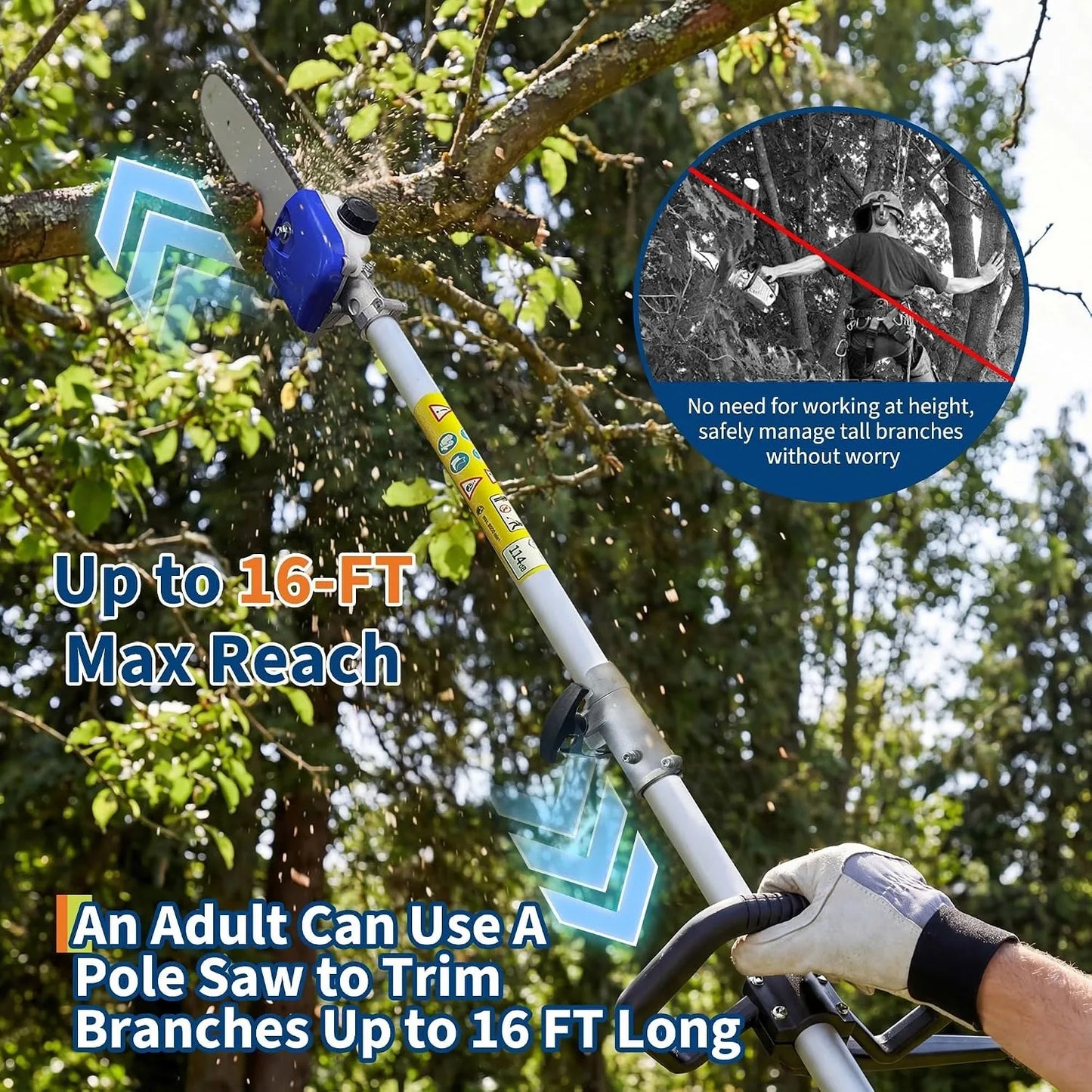 Professional Gas Powered Pole Saw Trimmer