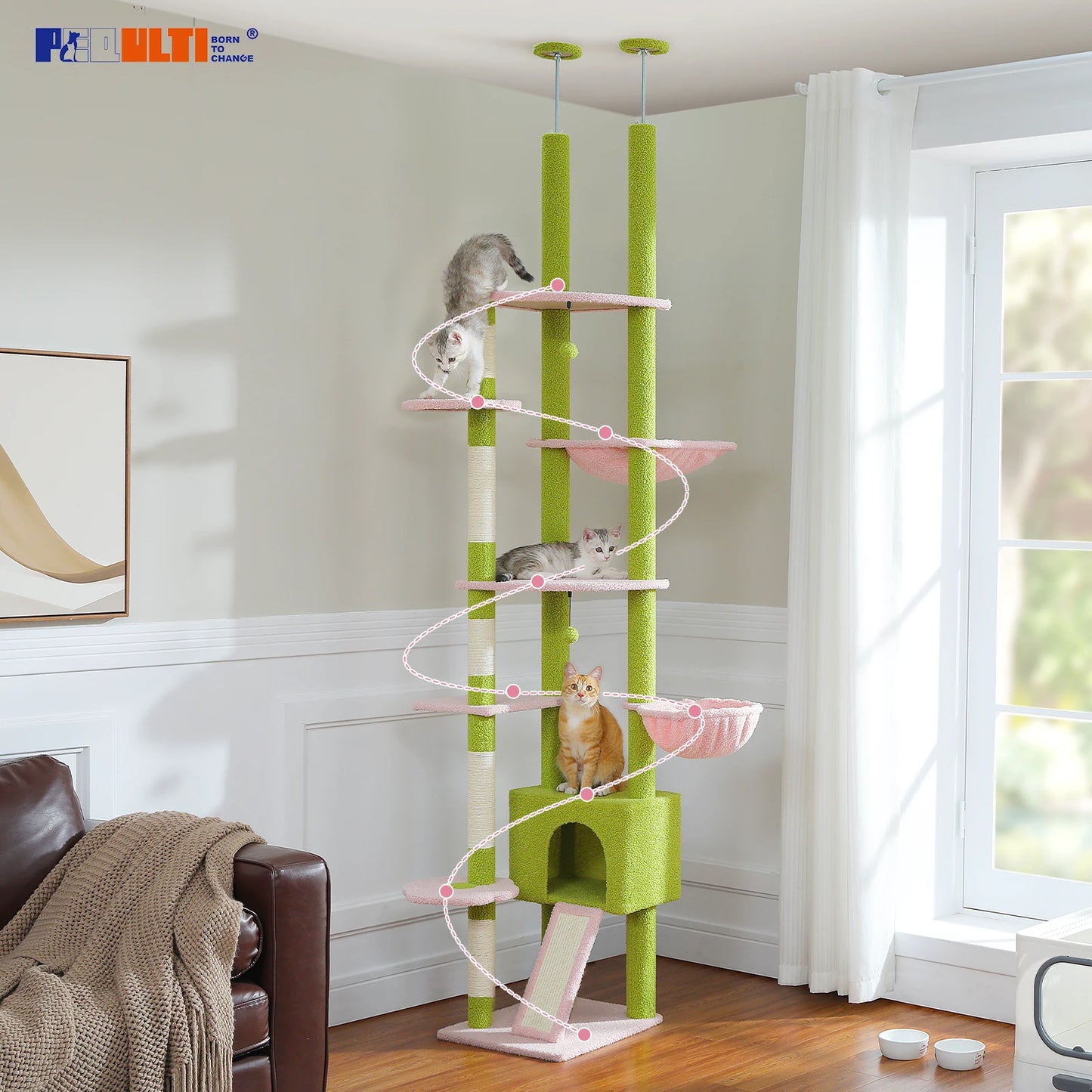 Petepepla Floor To Ceiling Cat Tree Tower