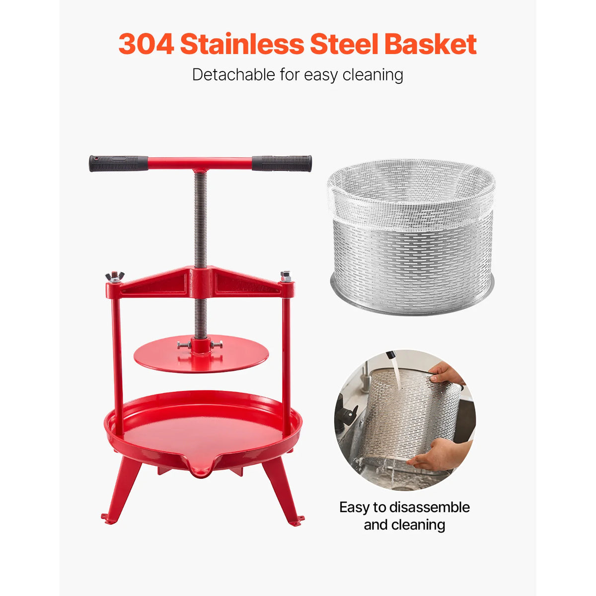 Stainless Steel Manual Fruit Wine Press for Juice Making