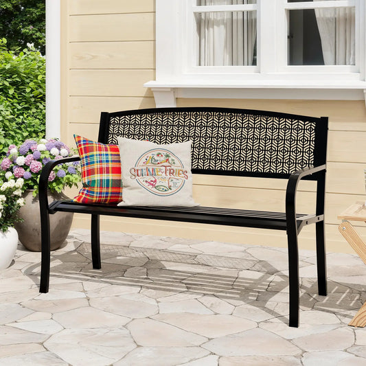 EliteZ Decorative Metal Outdoor Garden Bench