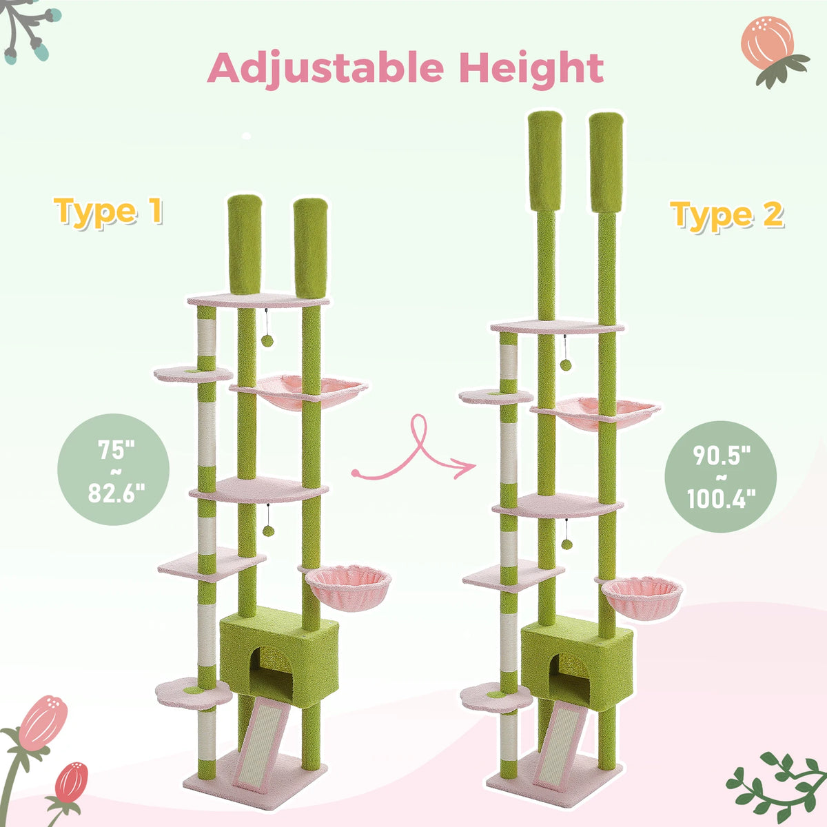 Petepepla Floor To Ceiling Cat Tree Tower