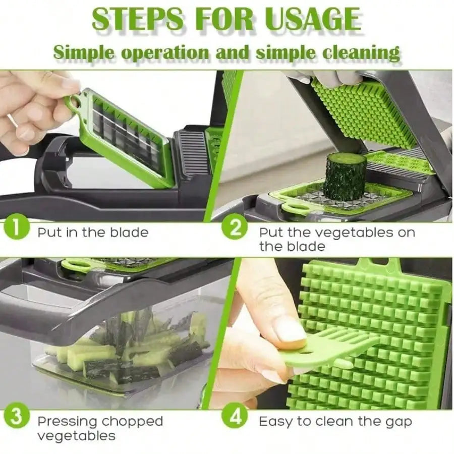 16 Function Vegetable Chopper With Stainless Blades