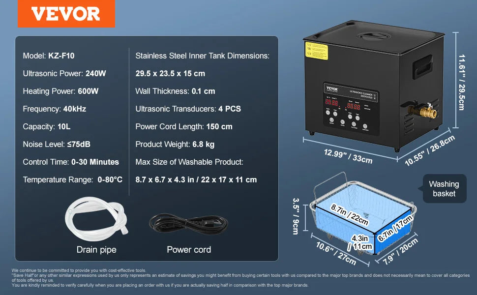 SucceBuy Portable Ultrasonic Cleaner With Timer