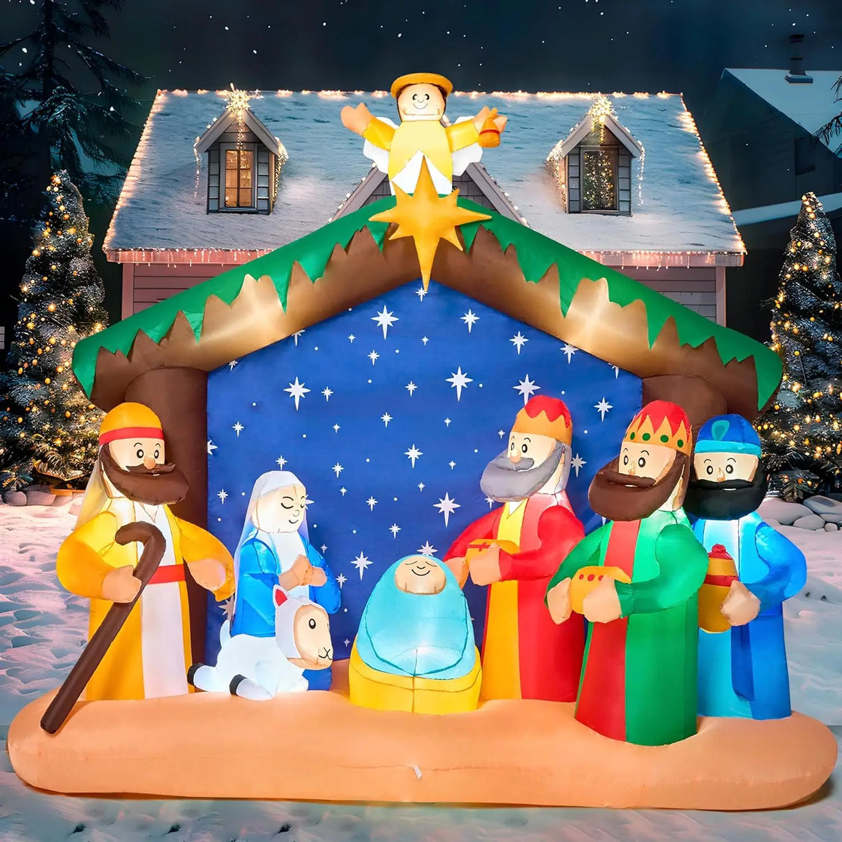 Joyfy Lighted Christmas Nativity Scene Inflatable
