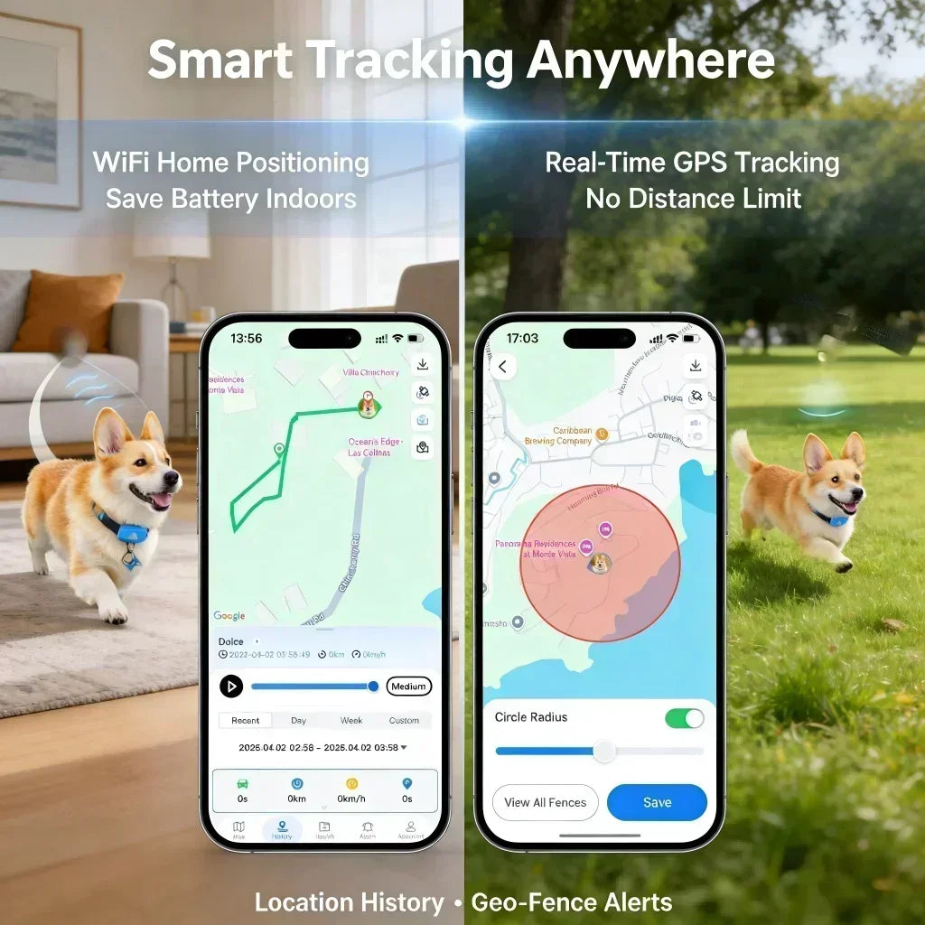 Wanwaytech 4G Pet Tracker Real Time Tracking IP67 Waterproof