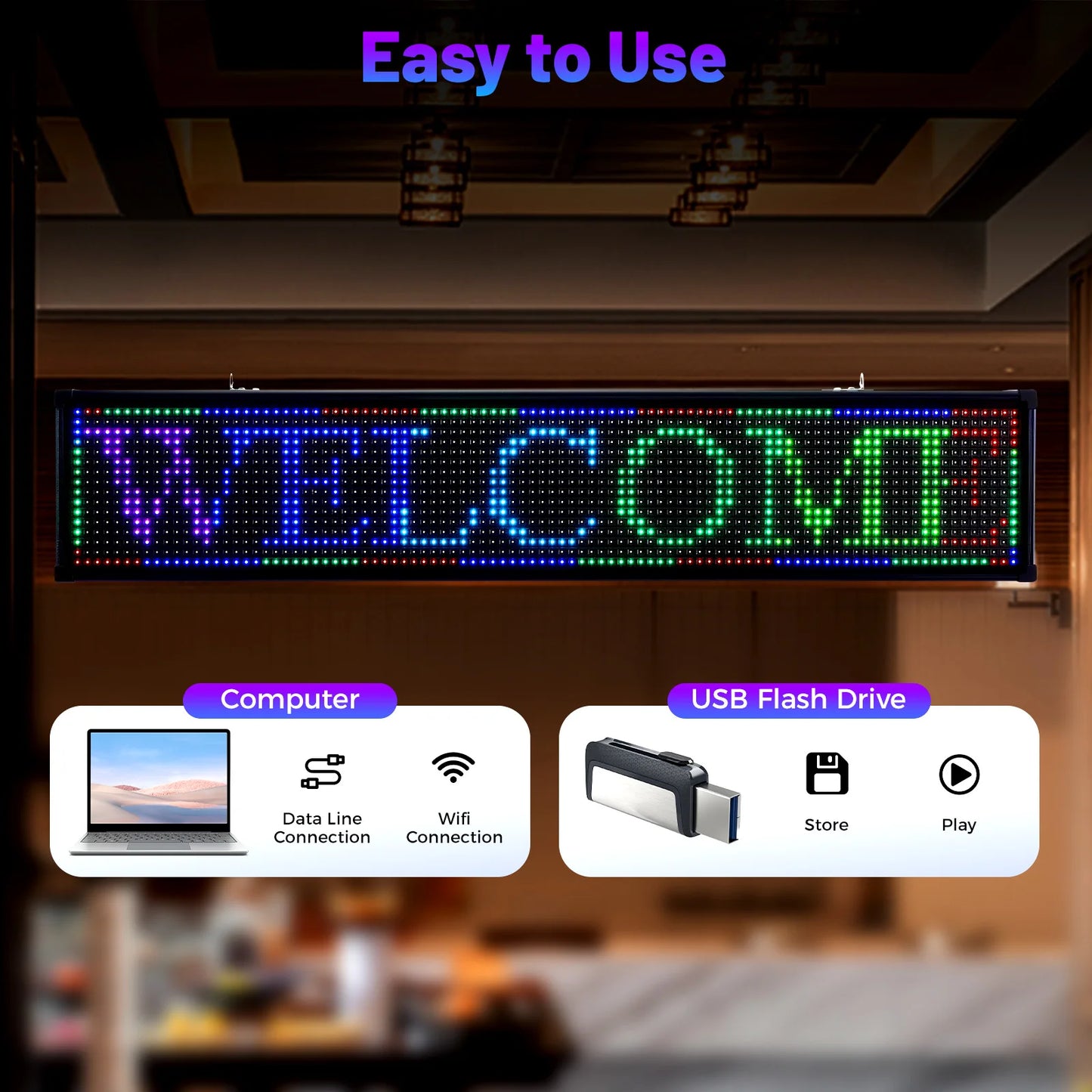LED Scrolling Sign Board Digital Advertising Display