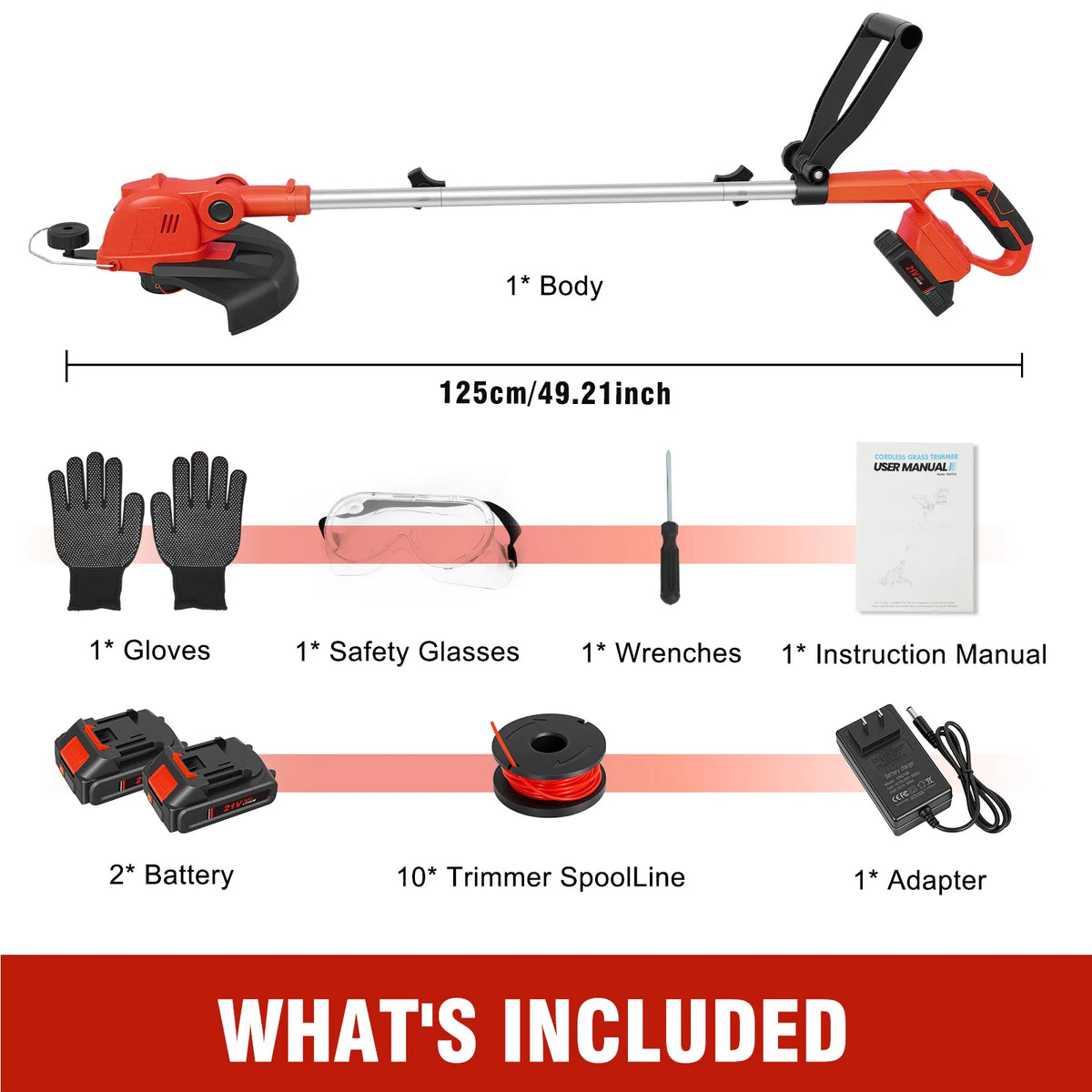 Cordless String Trimmer With Rotating Head