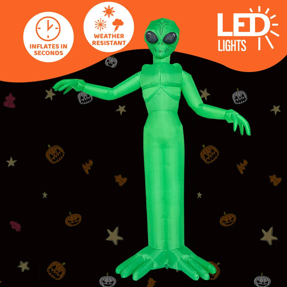 Joyfy Alien Halloween Inflatable Outdoor Decor LED Lights