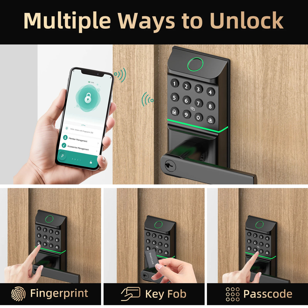 Viladepot Smart Fingerprint Door Lock With Keypad
