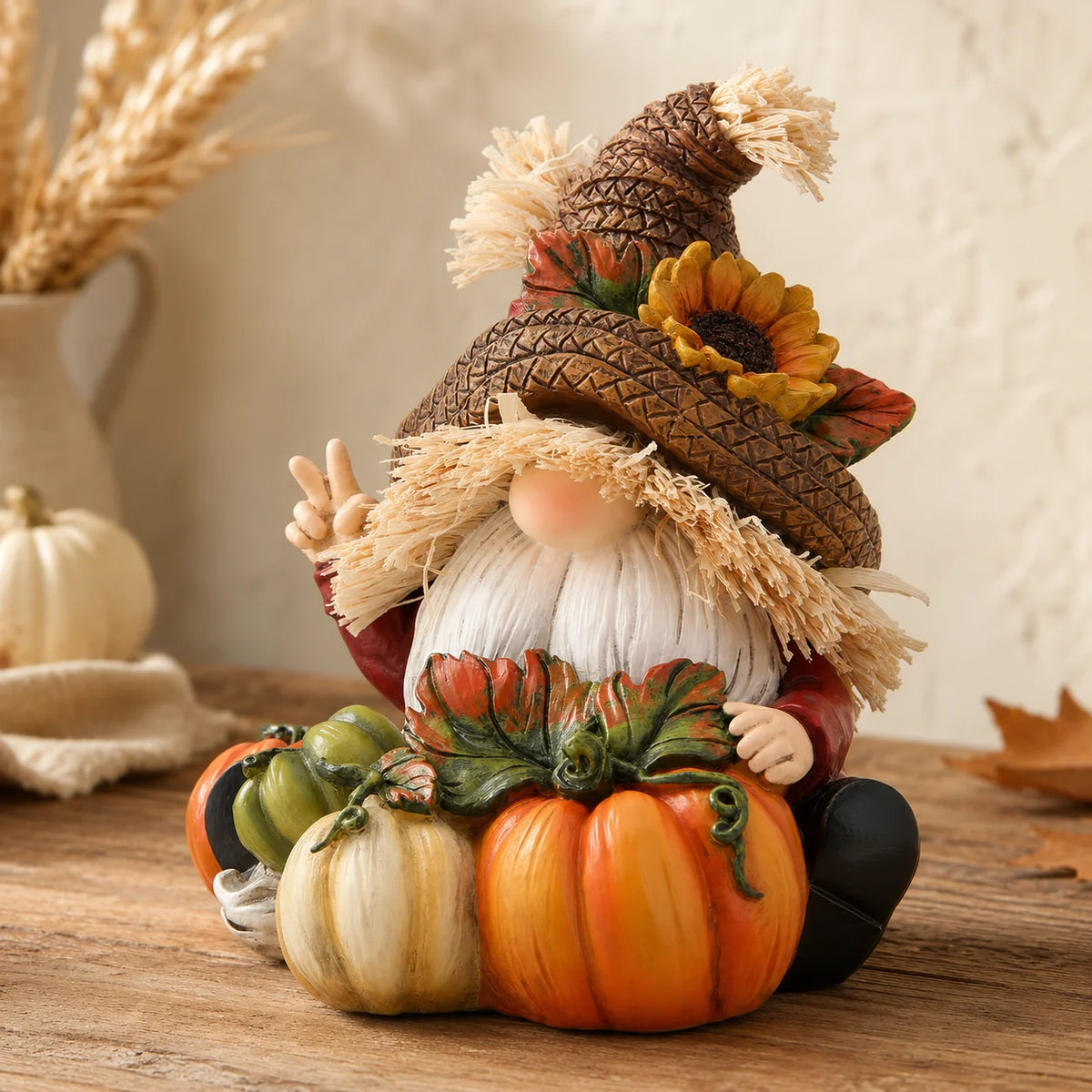 Hodao Fall Scarecrow Gnome Figurine