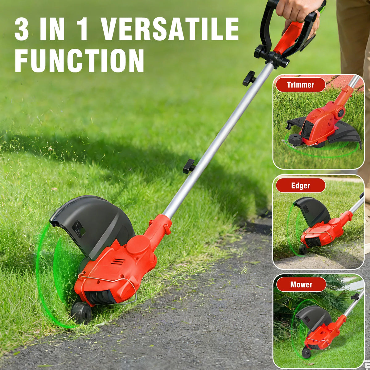 Cordless String Trimmer With Rotating Head