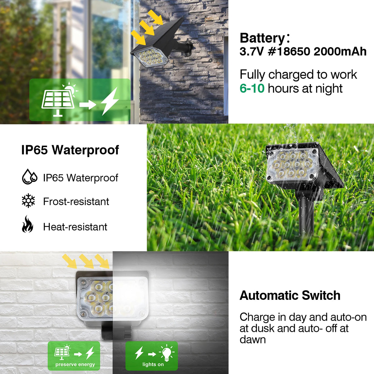 T-Sunrise Solar Garden Light Adjustable Outdoor Spotlight