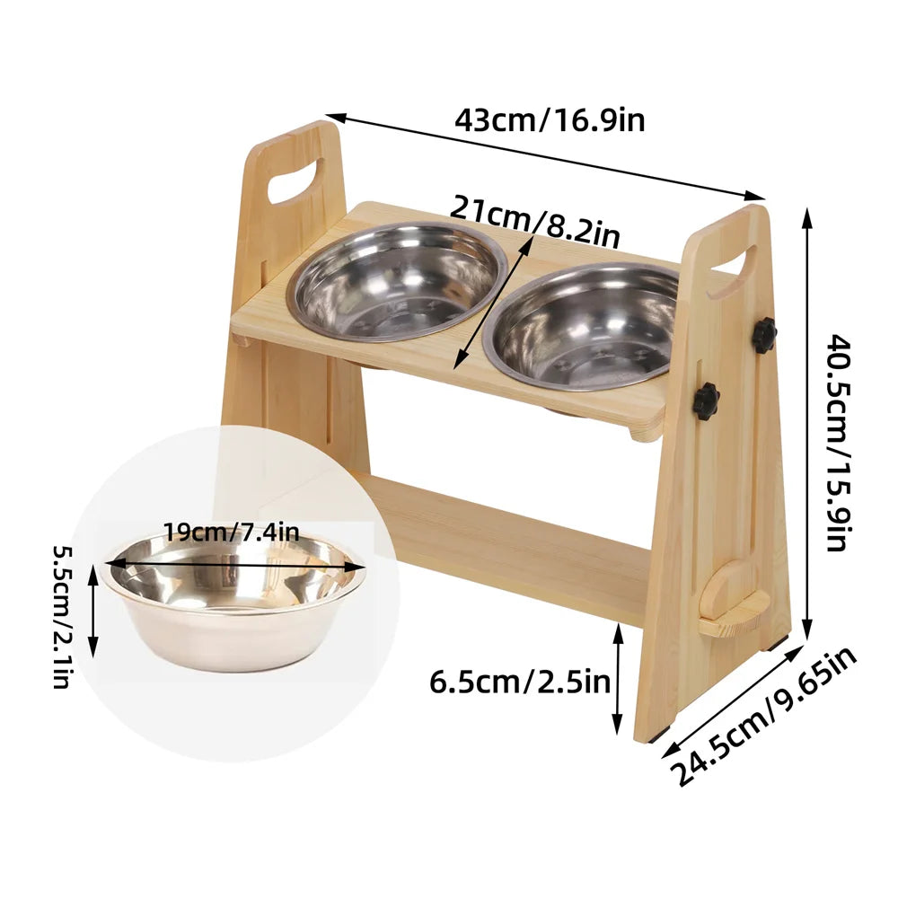 Height Adjustable Elevated Dog Bowl Stand For All Dogs