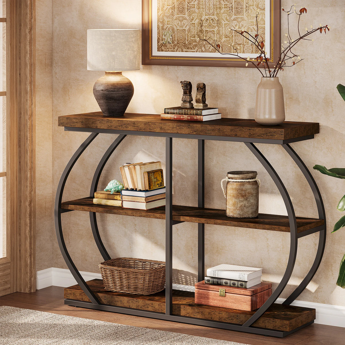 Tribesigns Industrial 3 Tier Entryway Console Table