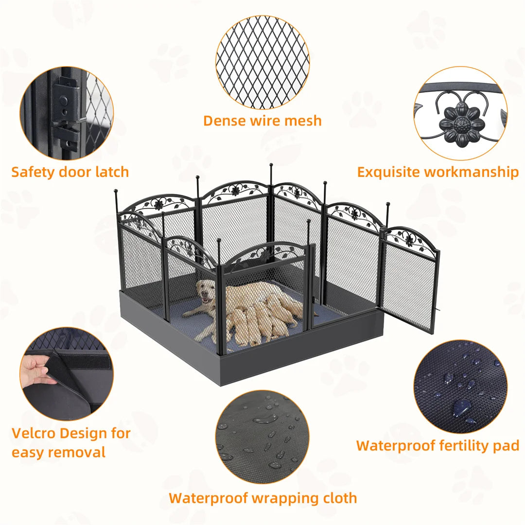 Bingopaw Heavy Duty Metal Dog Playpen With Pad