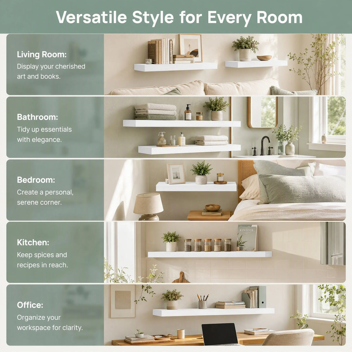 Modern Floating Wall Shelves With Hidden Brackets