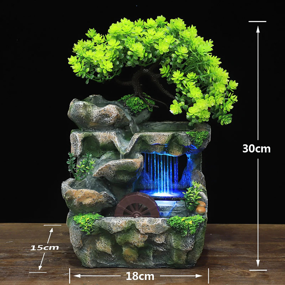 Indoor Desktop Waterfall Fountain With LED Lighting