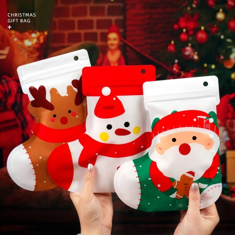 Christmas Stocking Ziplock Treat Bags for Holiday Gifts