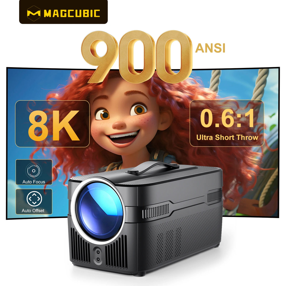 Magcubic Auto Focus Ultra Short Throw HD Projector