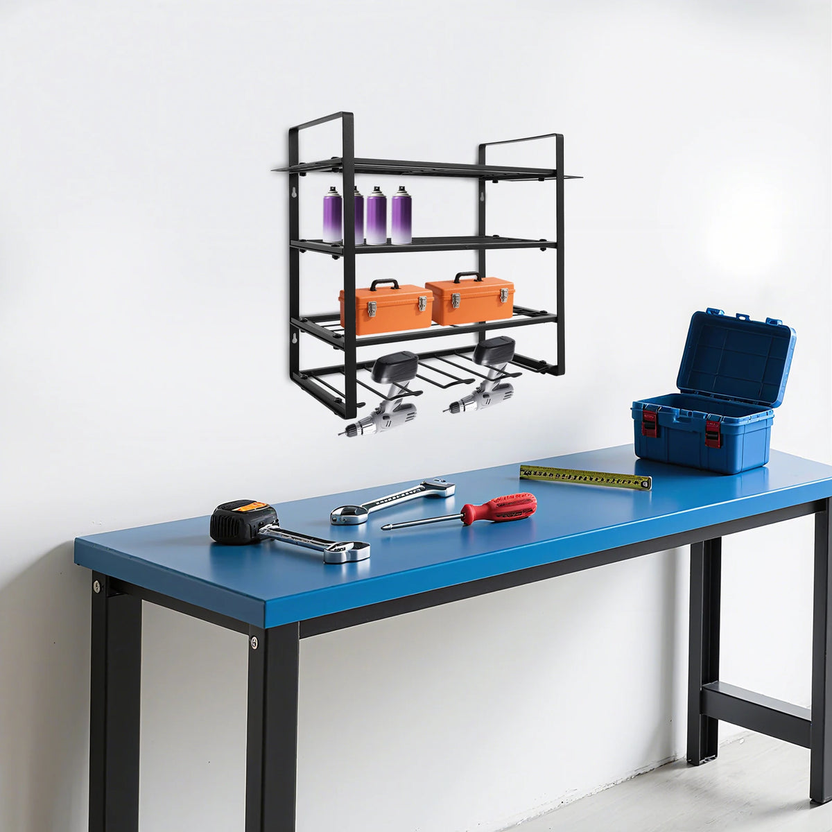 Wall Mounted Carbon Steel Tool Organizer Rack