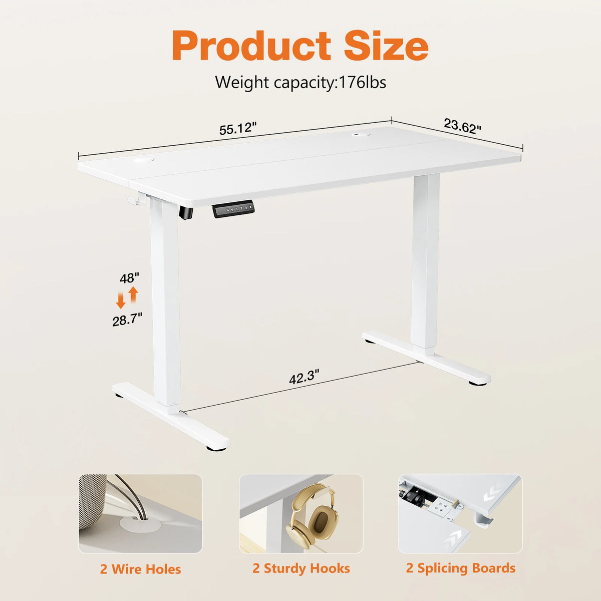 Jhk Electric Standing Desk Height Adjustable Office Table
