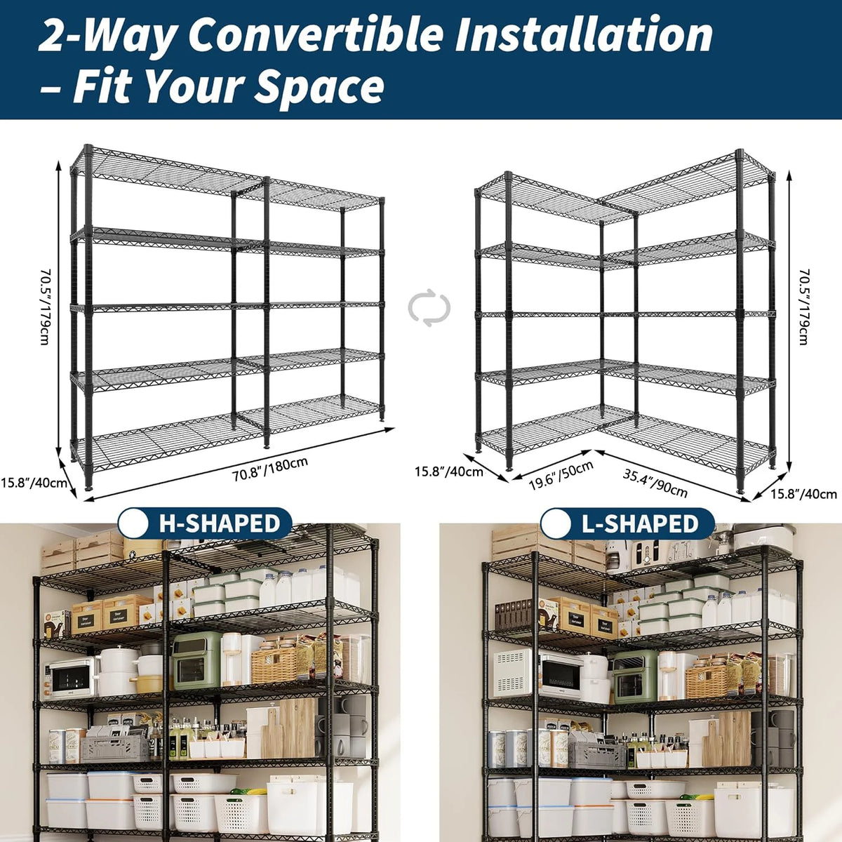 TWISTER CK Adjustable Metal Storage Shelving Unit