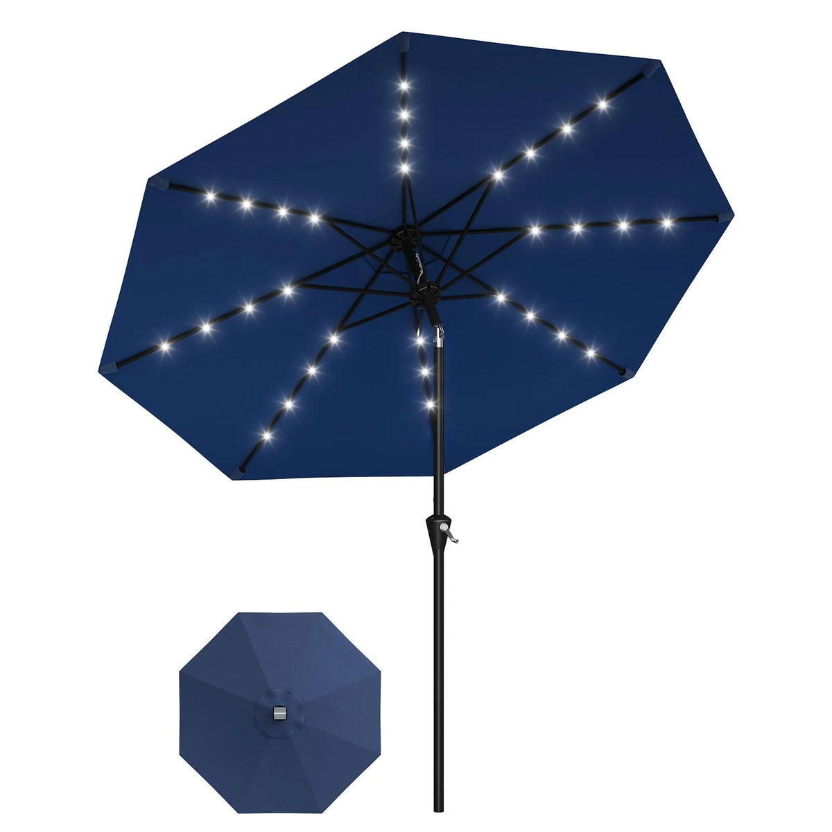 HiMiss Solar Patio Umbrella With Led Lights