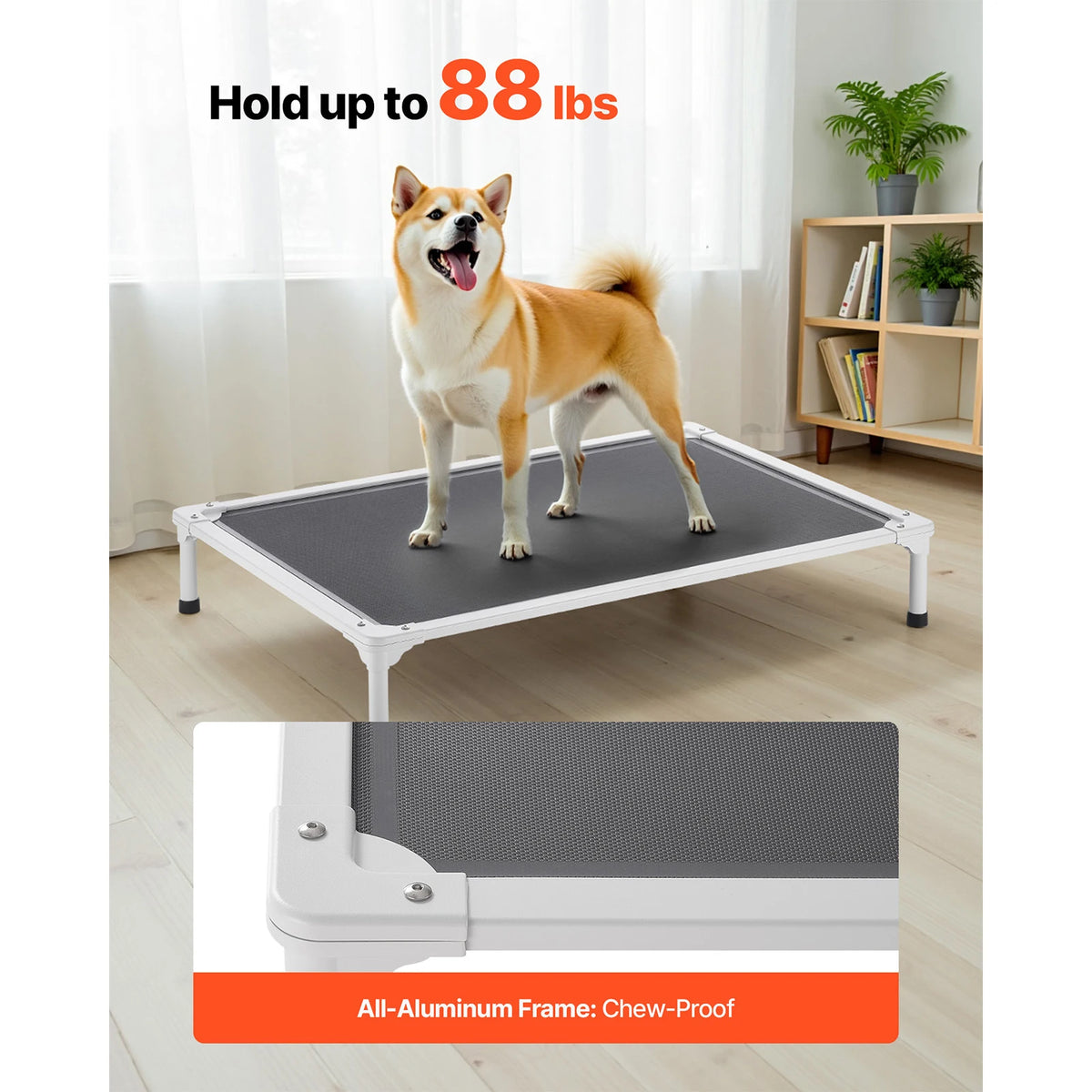 SucceBuy Portable Elevated Dog Bed With Breathable Mesh