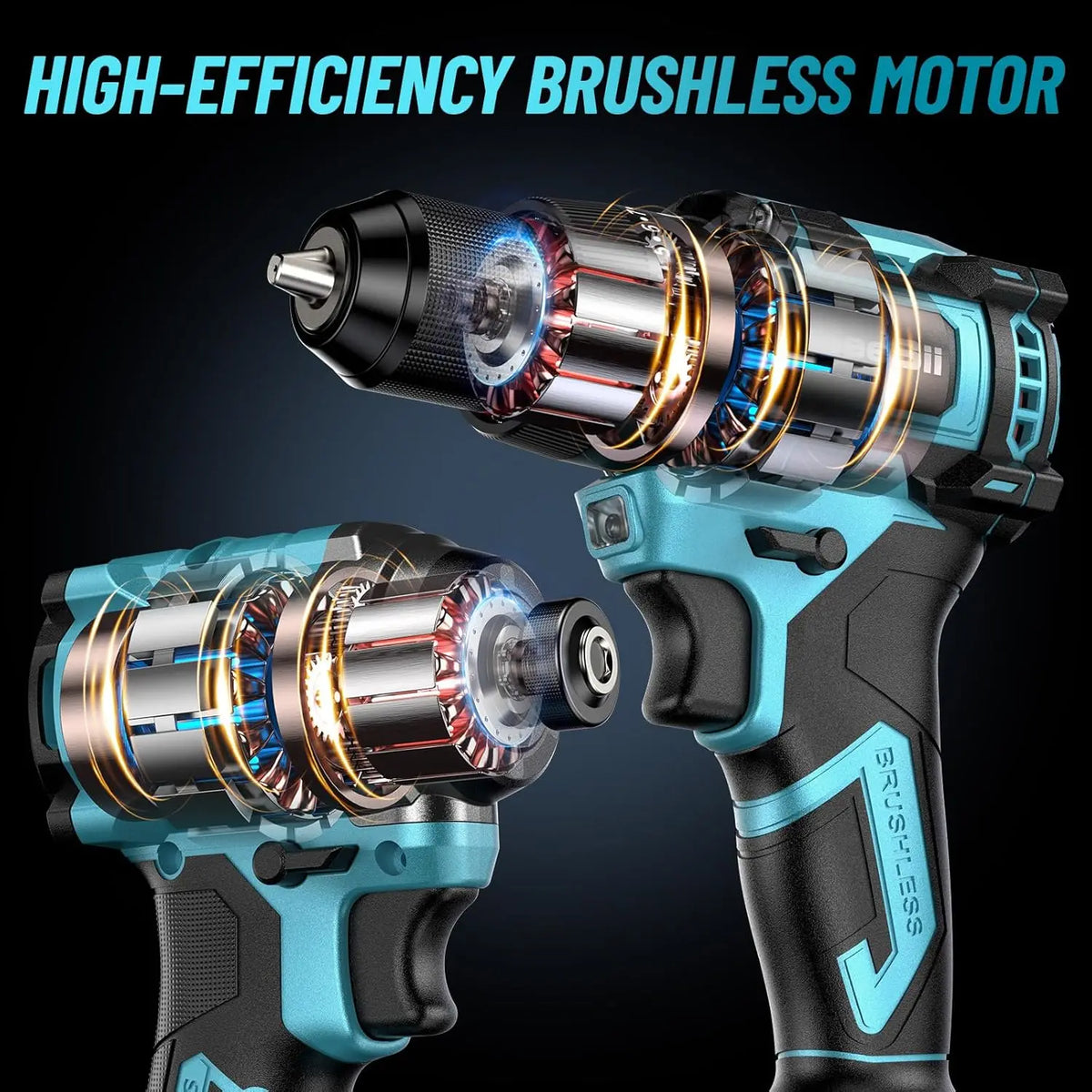 Seesii Brushless Cordless Drill And Impact Driver Kit