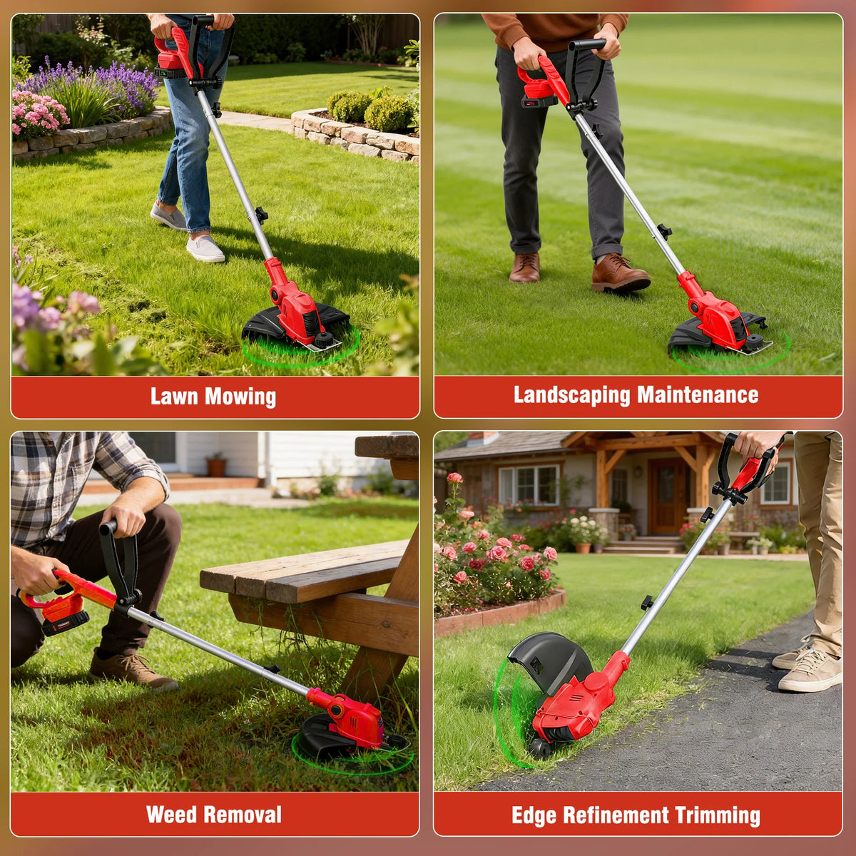 Cordless String Trimmer With Rotating Head