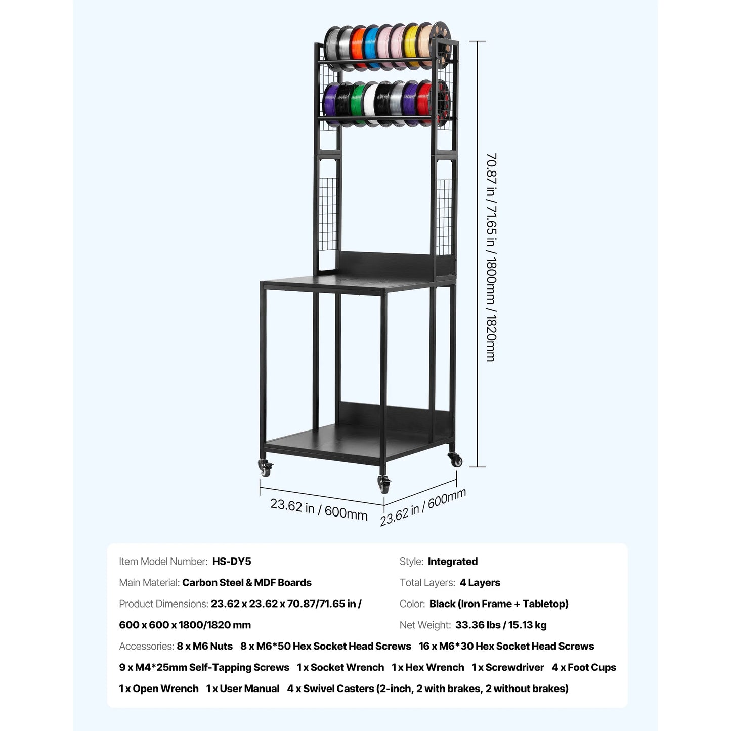 SucceBuy Steel Filament Spool Storage Rack