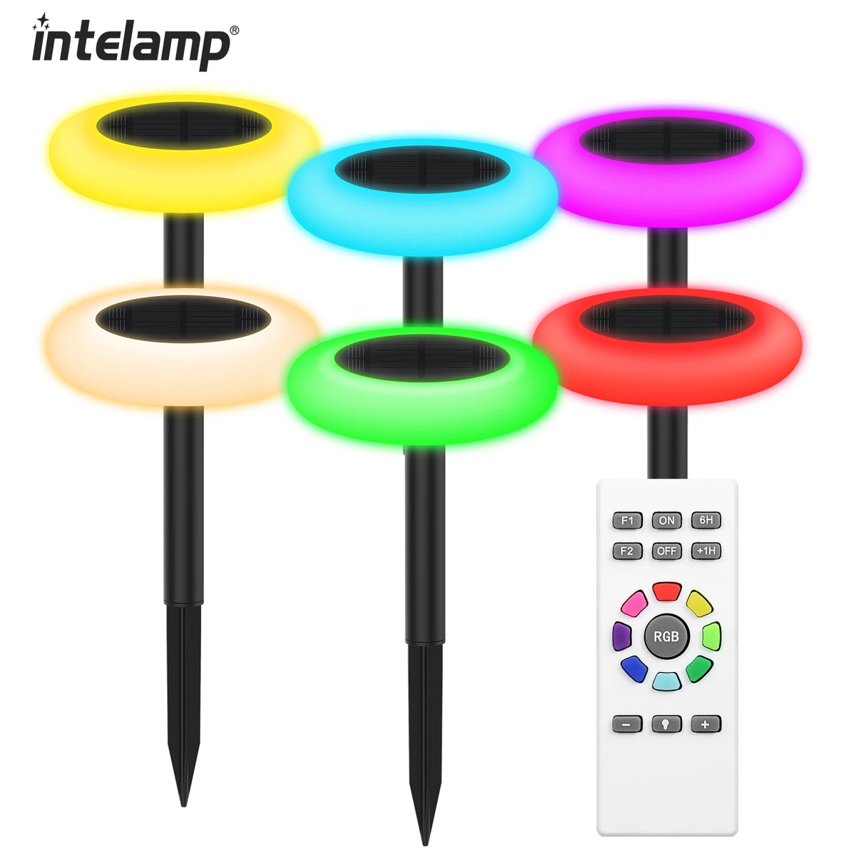 Intelamp Outdoor Solar Pathway Garden Lights