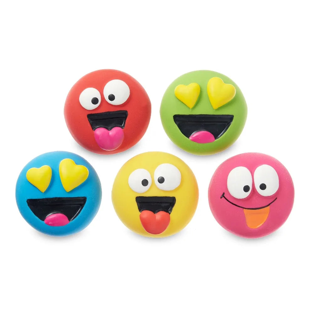 Multicolor Emoticon Latex Dog Toys With Squeakers