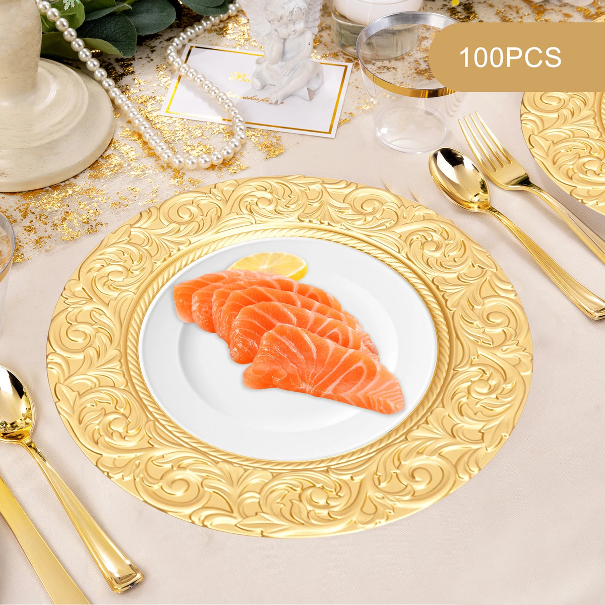 Round Reusable Charger Plates For Wedding Party Decor