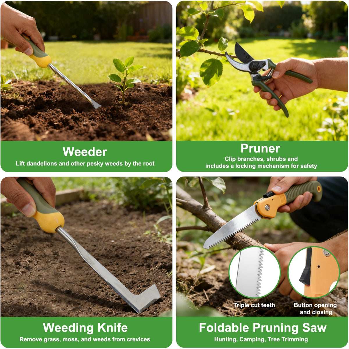 Heavy Duty Gardening Tool Set With Pruning Shears