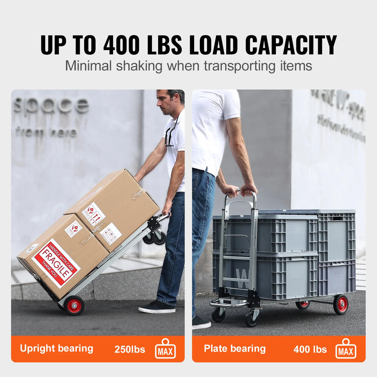 SucceBuy 400 Lb Folding Hand Truck Utility Dolly