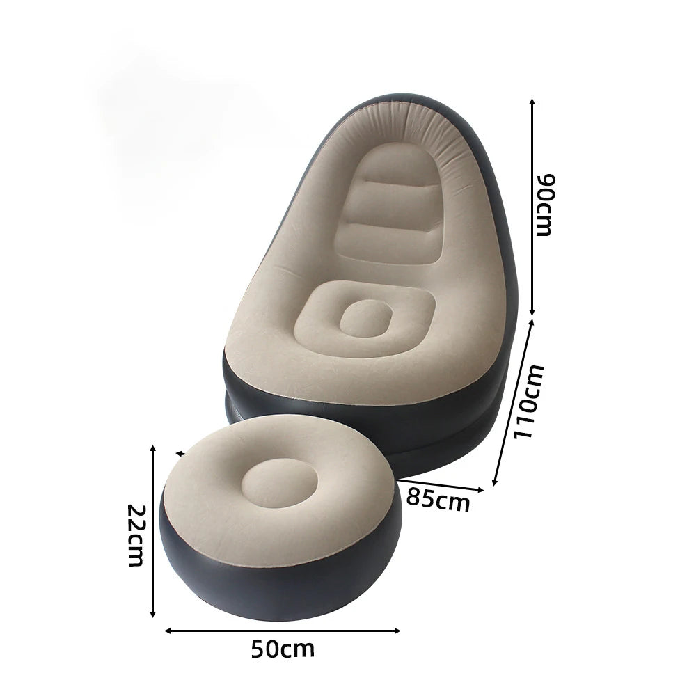 Wonflex Inflatable Flocking Sofa Set With Footstool