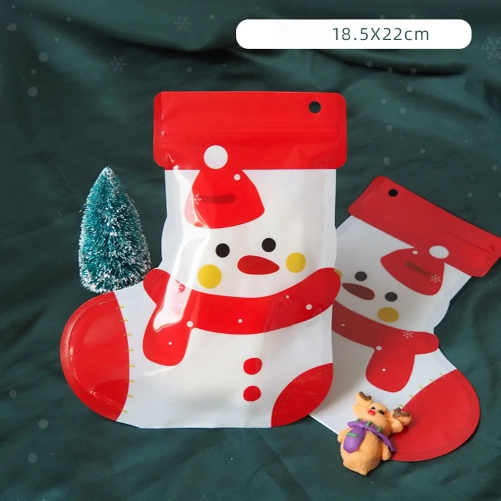 Christmas Stocking Ziplock Treat Bags for Holiday Gifts