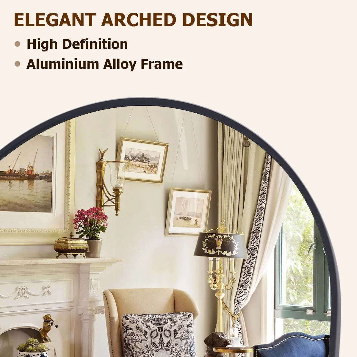 Arched Freestanding Full Length Mirror For Home Decor