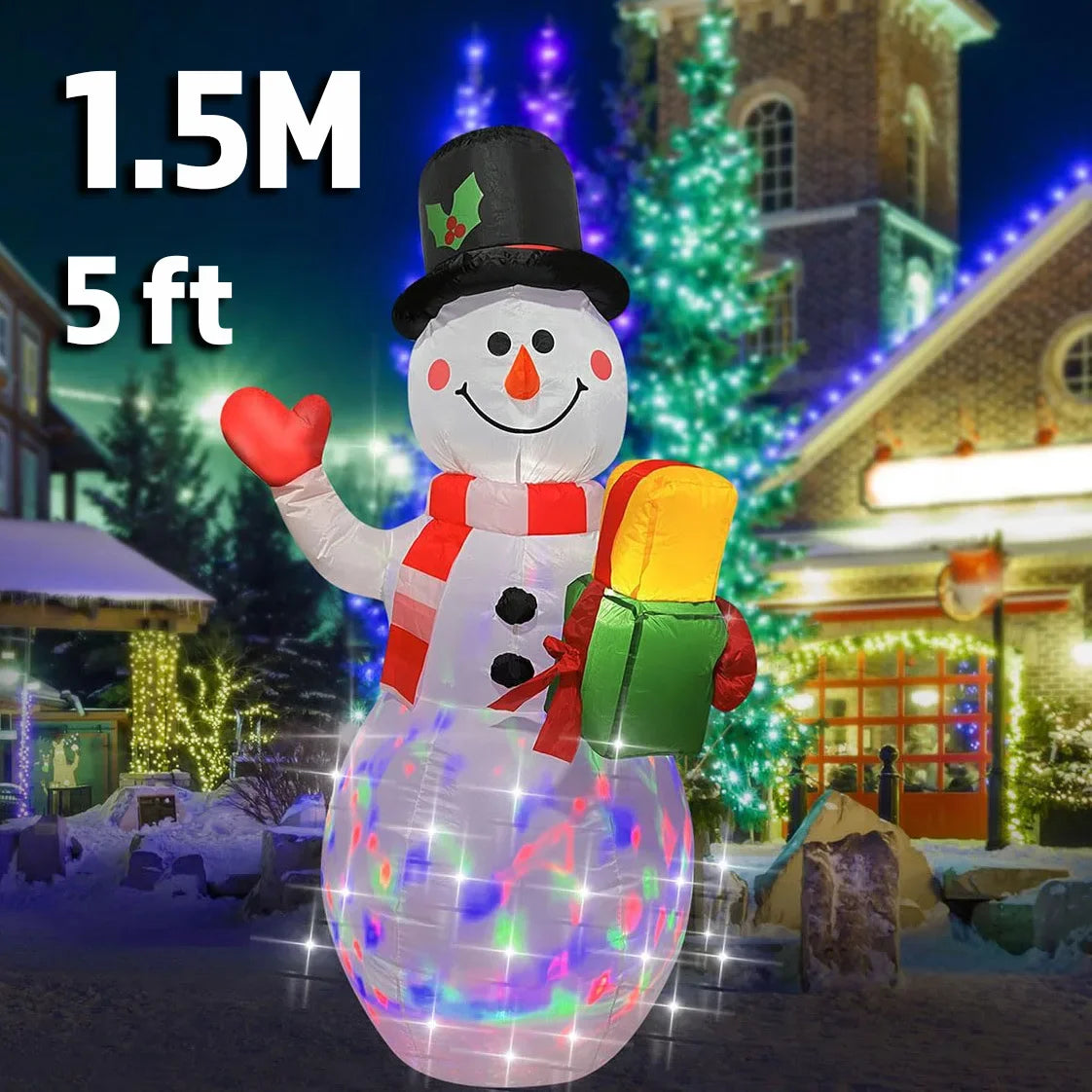 AlliLit LED Christmas Gingerbread Man Inflatable Decor