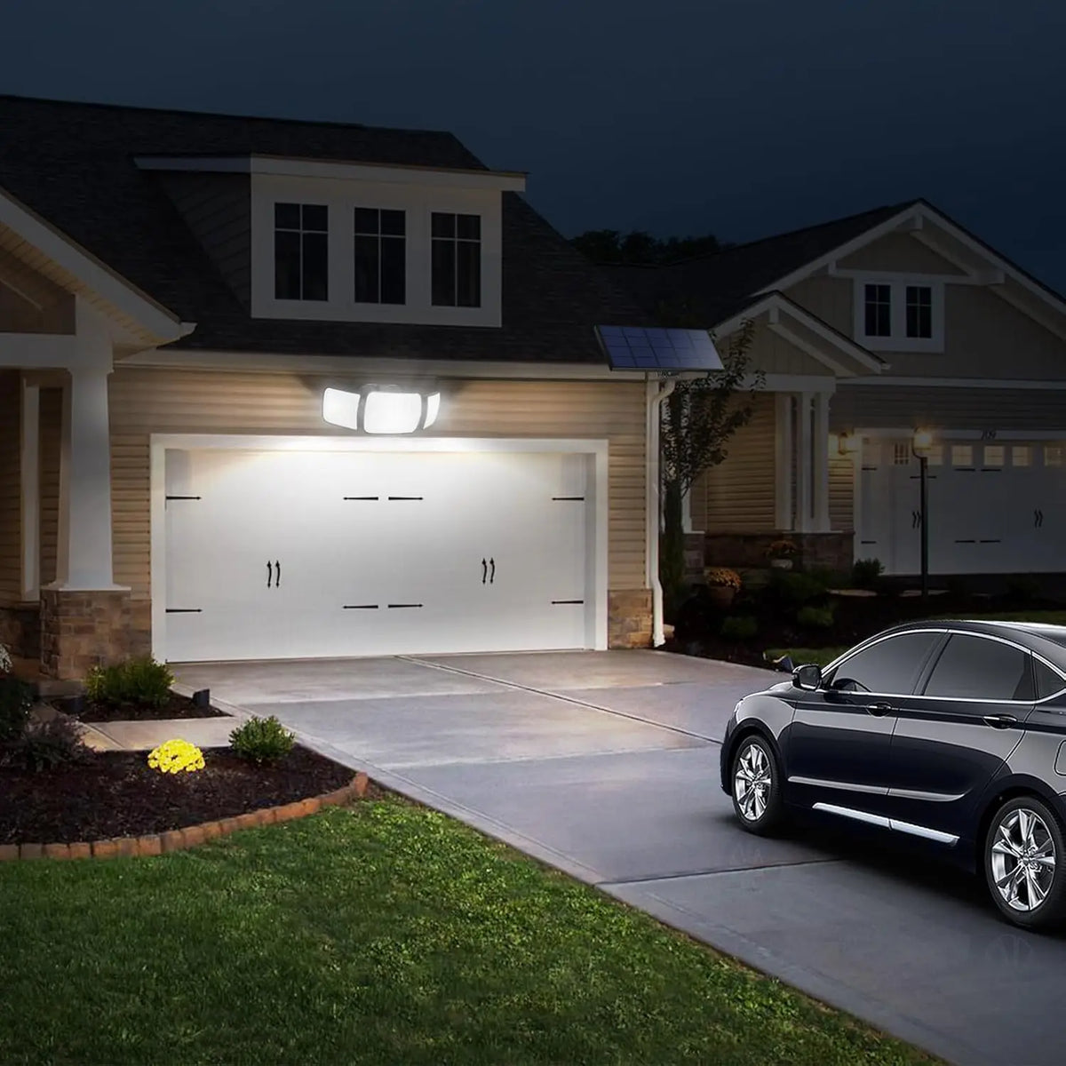 Intelamp Outdoor Solar LED Wall Light With Dual Sensor