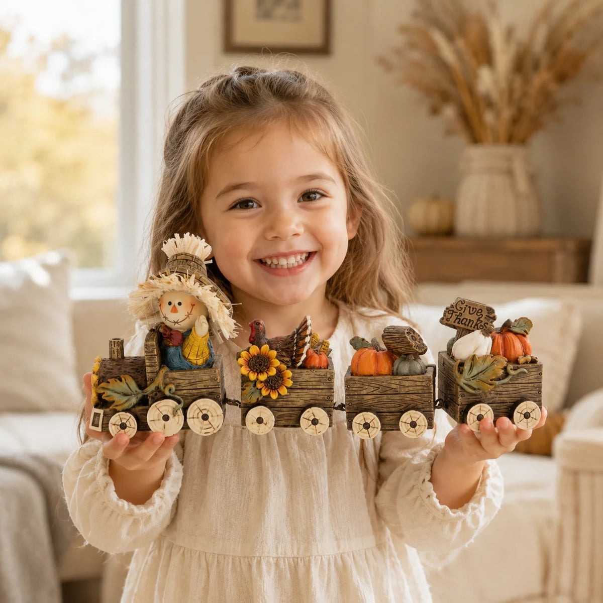 Hodao Scarecrow Harvest Train Figurine