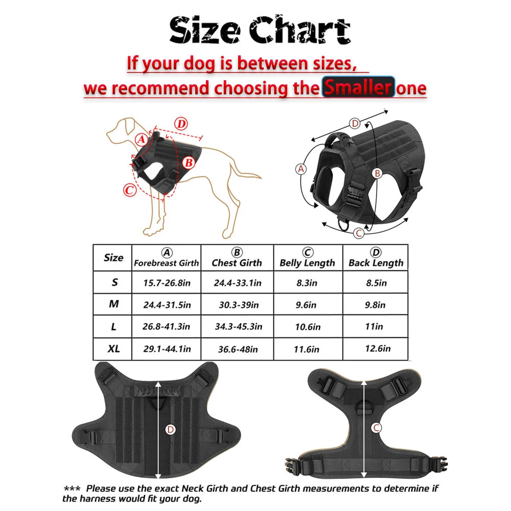 Tactical Dog Harness With Molle Pouches