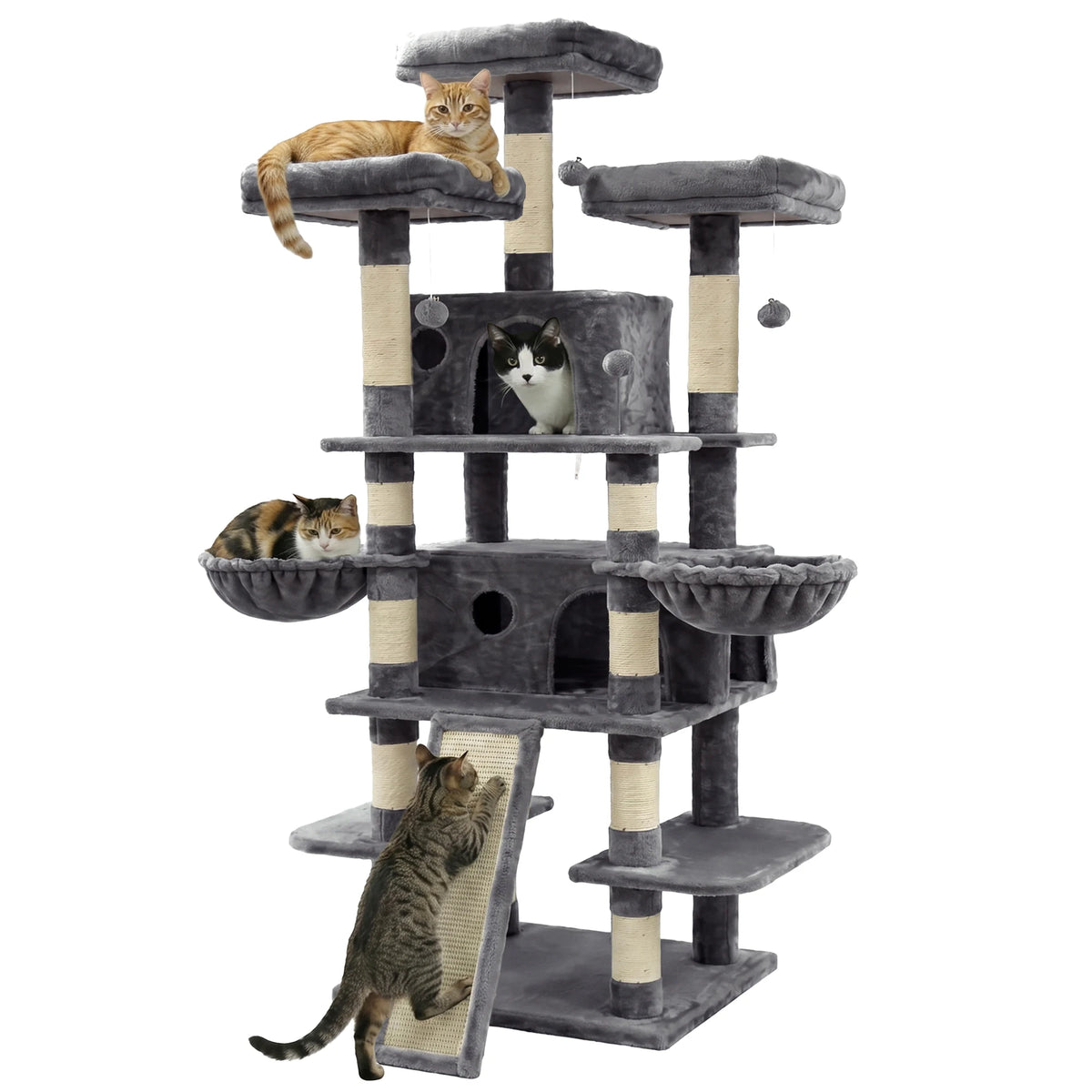 FOOWIN Cat Tree Tower With Scratching Posts And Condos