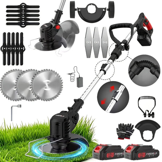 Firehelp Cordless 3 In 1 Lawn Mower Trimmer Edger
