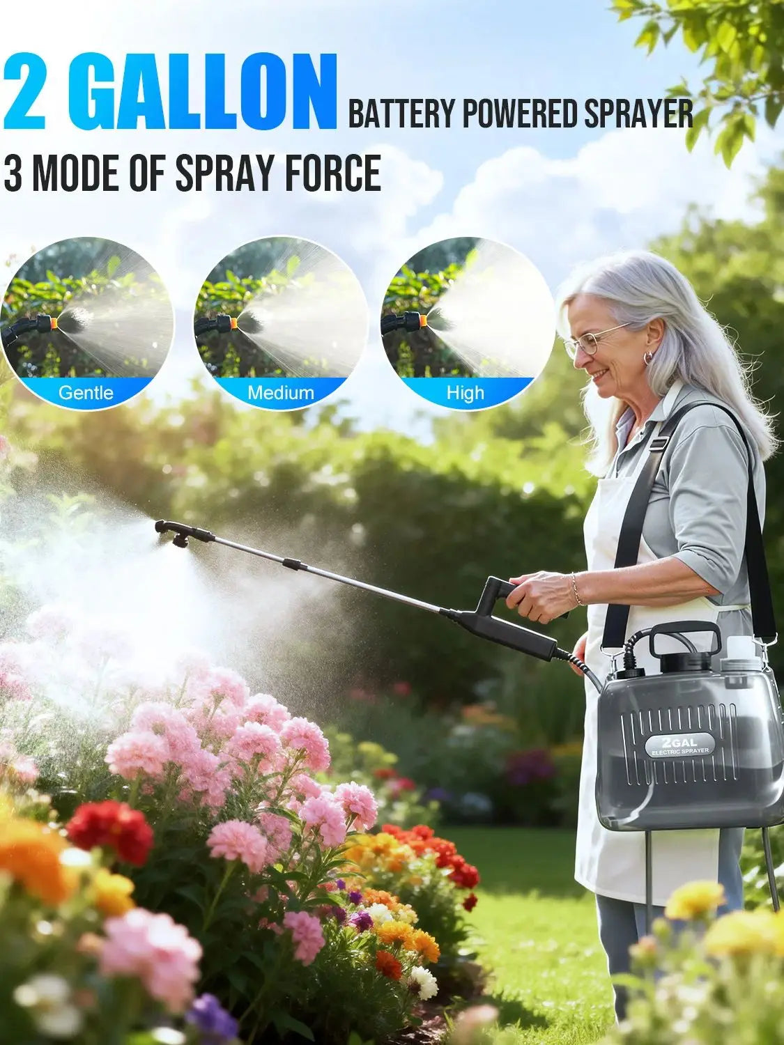 Battery Powered Garden Sprayer With Adjustable Pressure