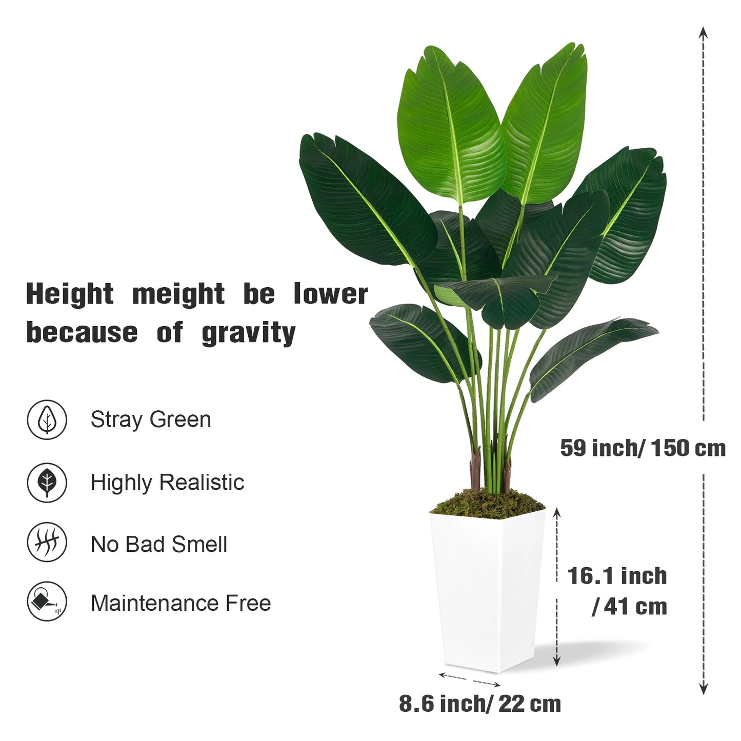 Bird Of Paradise Artificial Plant In Tall Planter